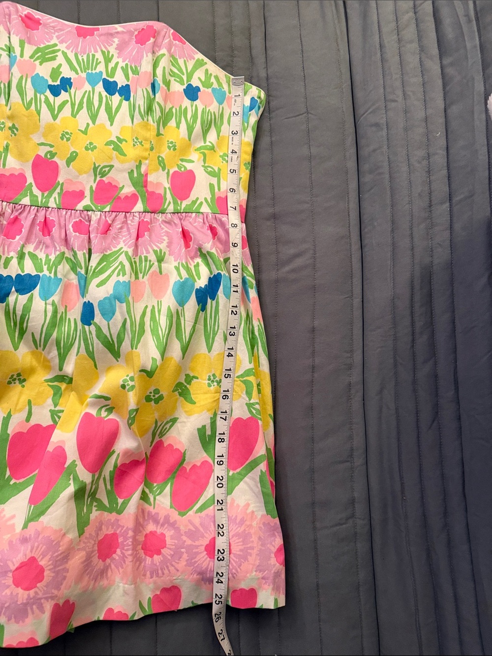 Lilly Pulitzer Strapless Floral Sundress in Pink, Yellow & Blue - Picture 8 of 11